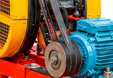 Close-up of the toka machine belt and pulley