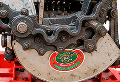 Close-up of the toka machine cutting unit
