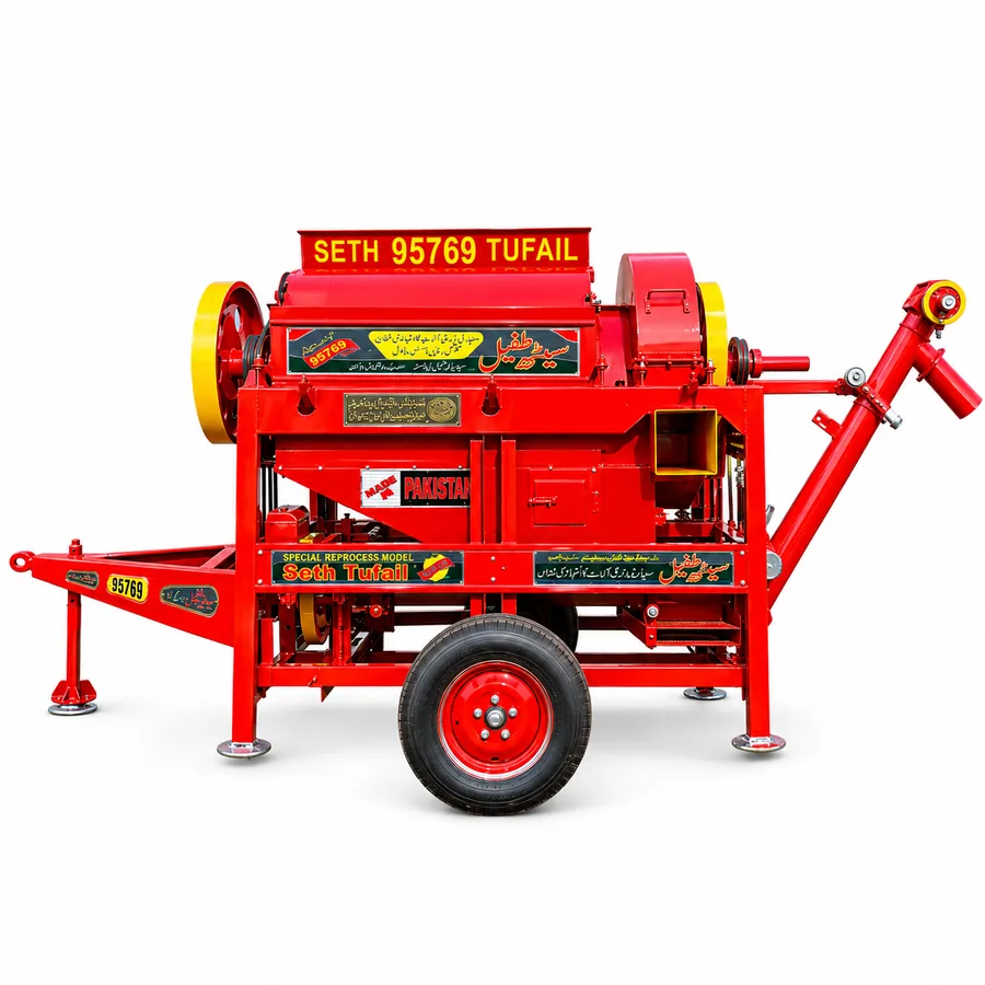 Seth Tufail wheat thresher on wheels